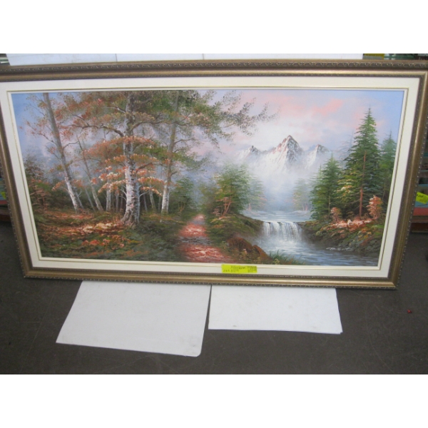 LG. FRAMED OIL PAINTING BY M. SCOTT