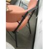Image 3 : PINKISH/RED METAL FRAMED ROUND SEAT UPHOLSTERED CHAIR