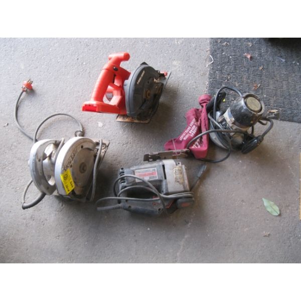 CORDED TOOLS - ROUTER, SKILL SAW, JIGSAW