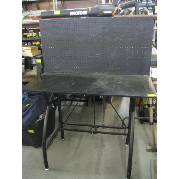 WORK TABLE W/PEGBOARD BACK