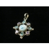 Image 2 : STERLING SILVER .925 PENDANT W/COLORED STONES