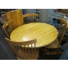 Image 5 : SOLID WOOD DINING TABLE W/4 WOODEN CHAIRS & 2 LEAVES