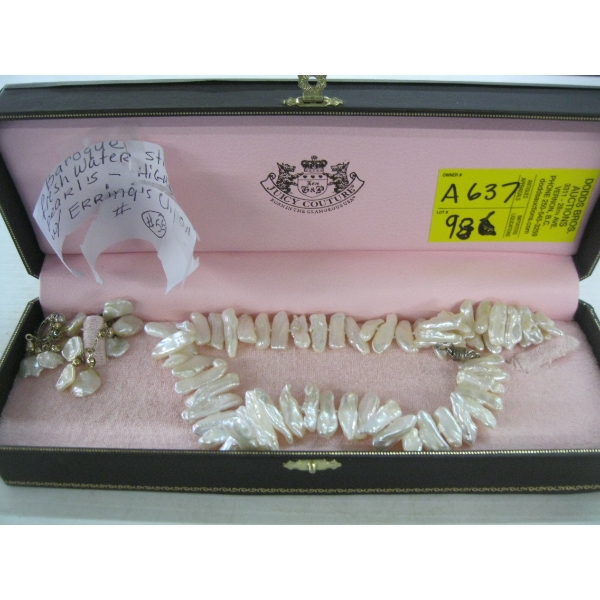 BAROQUE FRESHWATER STICK PEARLS HIGH QUALITY WITH CLIP ON EARRINGS