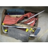 Image 1 : BOX OF MISC. - HACKSAWS, HAMMERS, WRENCHES, FILE SET, ETC.