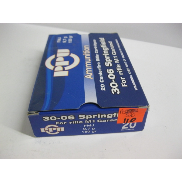 PPU 30-06 SPRG 9.7GR 150GRS FMJ|1X20 CENTERFIRE RIFLE CARTRIDGES