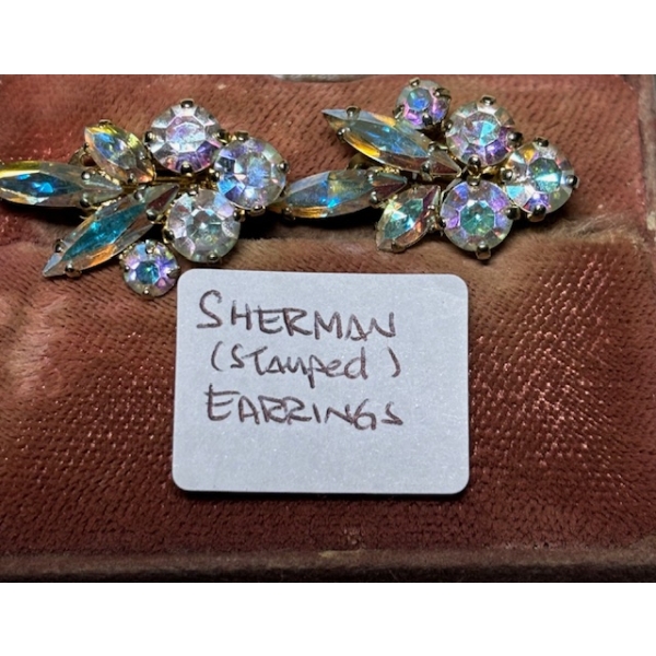 PAIR OF SHERMAN (STAMPED) EARRINGS