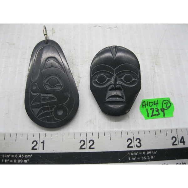 2 ARGILLITE PIECES