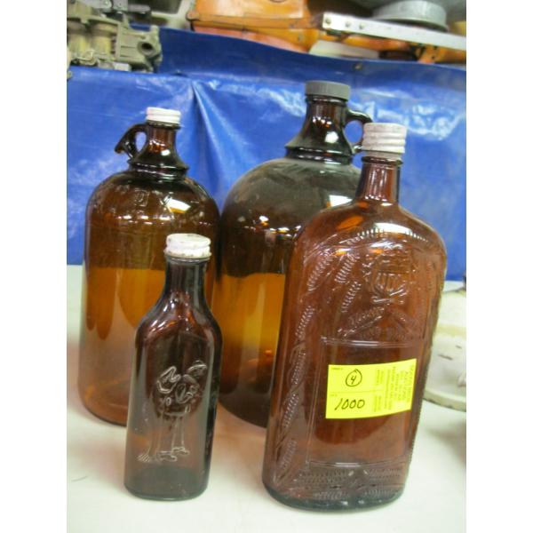 4 GLASS BOTTLES