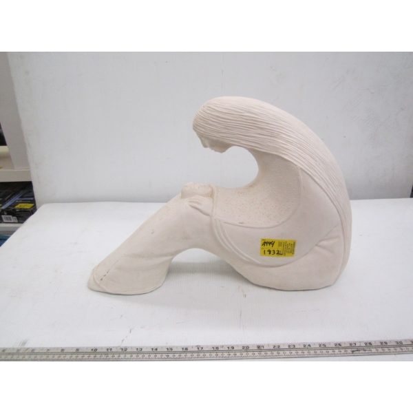 WHITE STATUE OF LADY & CHILD