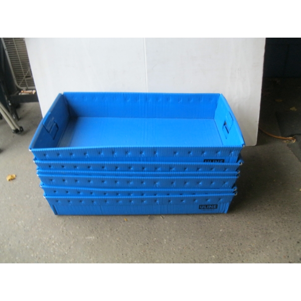 6 BLUE ULINE TUBS W/HANDLES - 31X19X6"