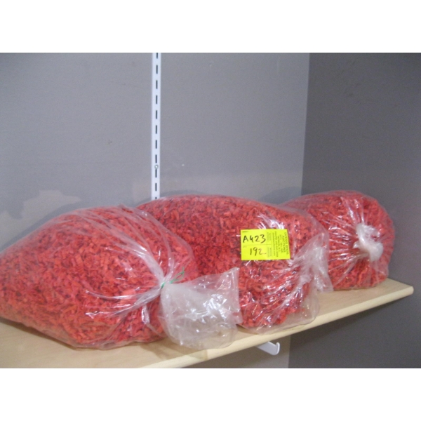 3 BAGS OF SHREDDED RED BASKET FILLER