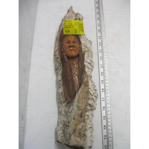  CARVED NATIVE ON WOOD