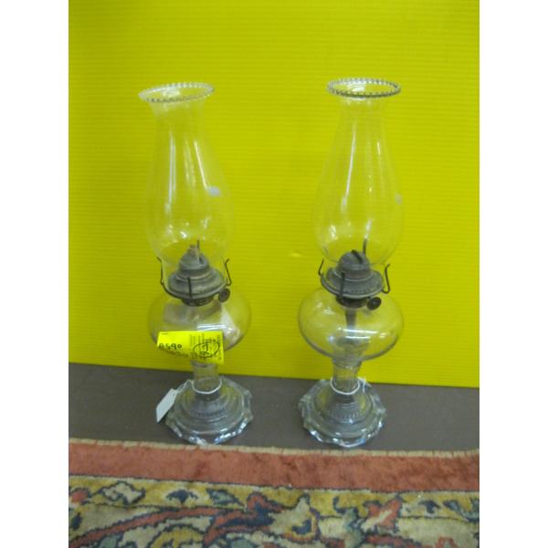 MATCHING PAIR OF OIL LANTERNS