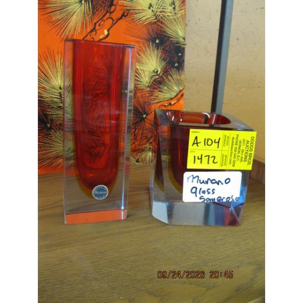 2 MCM MURANO GLASS VASES