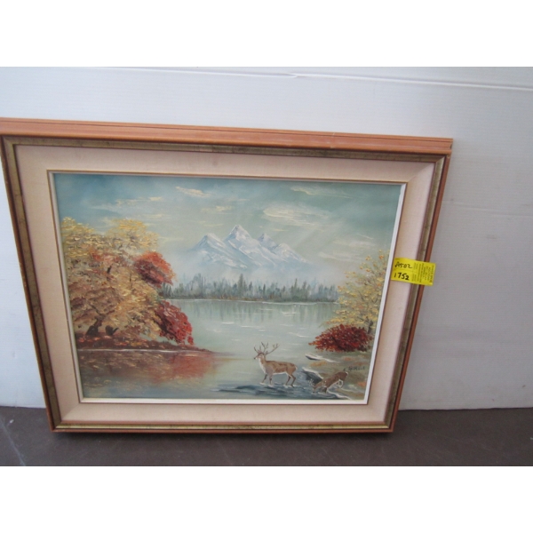 PAINTING OF SCENERY & DEER