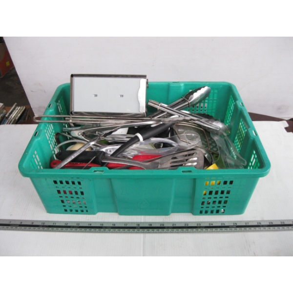 BASKET OF ASST. COMMERCIAL UTENSILS