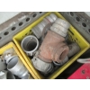 Image 5 : LG. LOT OF PLASTIC CRATES WITH MISC. - WATER PUMP FITTINGS, BOLTS, ETC.