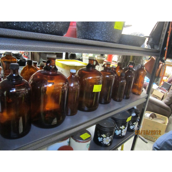 JAVEX BLEACH BOTTLES - BROWN GLASS