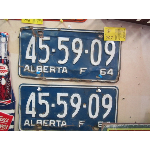 PAIR OF 1964 ALBERTA LICENCE PLATES