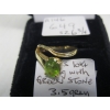 Image 3 : LADIES 10KT RING W/GREEN STONE, 3.5G, SZ 6 3/4