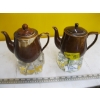 Image 1 : 2 GEORGE SCHULTZ GLASS TEAPOT WARMERS W/2 TEAPOTS