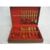 Image 1 : CASED SET OF GOLD COLORED CUTLERY