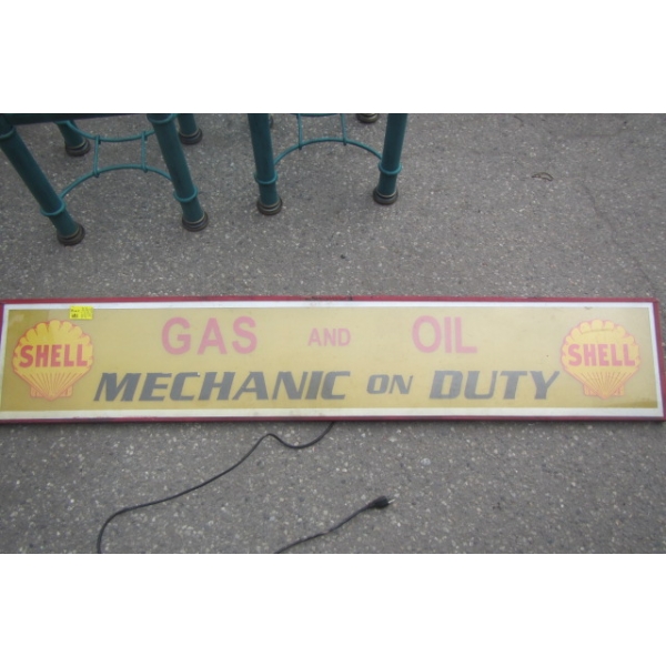 SHELL MECHANIC ON DUTY SIGN