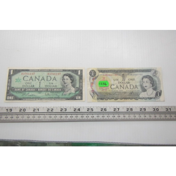 1973 $1 BILL & 1967 $1 BILL