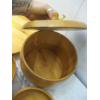 Image 3 : WOODEN LAZY SUSAN TURNTABLE & A LIDDED CONTAINER W/ASST. ITEMS INSIDE