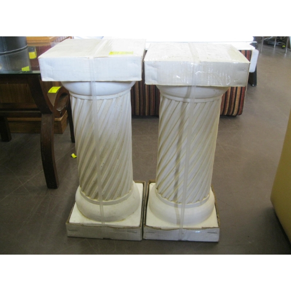PAIR OF CERAMIC STATUE STANDS
