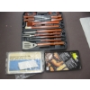 Image 1 : 2 ALUMINUM CAMP STOVE GRILLS & BBQ UTENSIL KIT