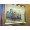 Image 1 : MCM ORIGINAL OIL PAINTING OF BOATS & HARBOR