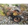 Image 4 : SELF PROPELLED GAS "AS IS" YARD ART TRACTOR W/PLOW