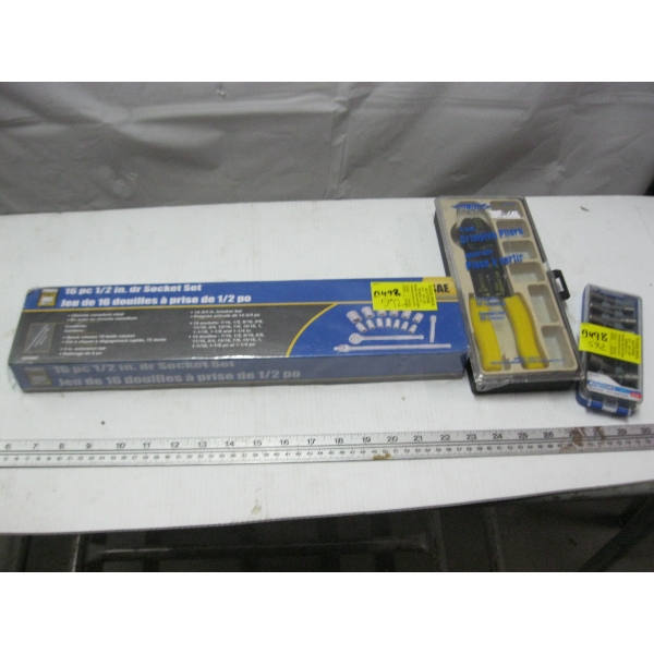 NEW 1/2" DRIVE SOCKET SET, CRIMPING SET & BIT SET
