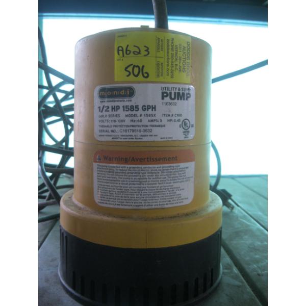 MONDINI 1/2HP SUMP PUMP