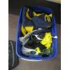 Image 1 : PLASTIC BIN W/MISC. RAIN GEAR, BLANKET, ETC.