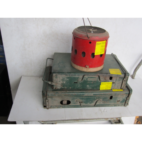 2 COLEMAN STOVES & AN ELITA GAS HEATER