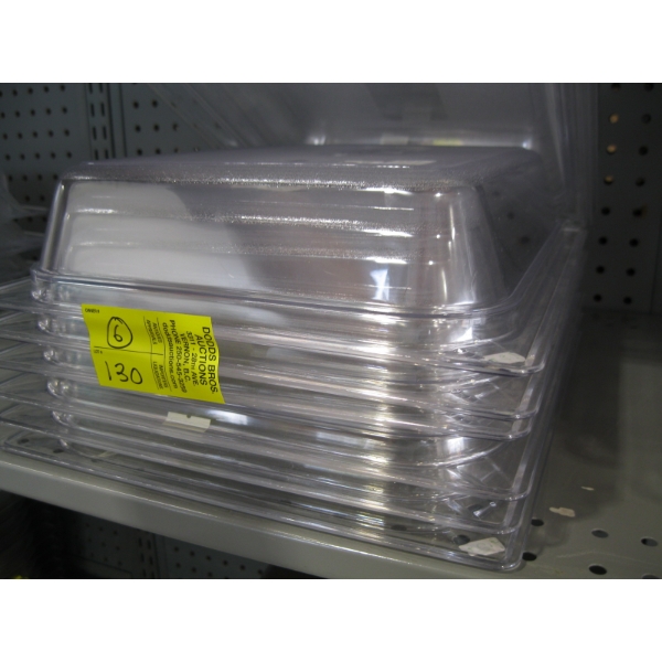 6 - 1/2 SIZE 2.5" DEEP POLYCARBONITE FOOD PANS