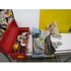 Image 1 : FLAT OF MISC. CLIPS, TOOLS, RED TOOLBOX W/HOLE BIT SAWS