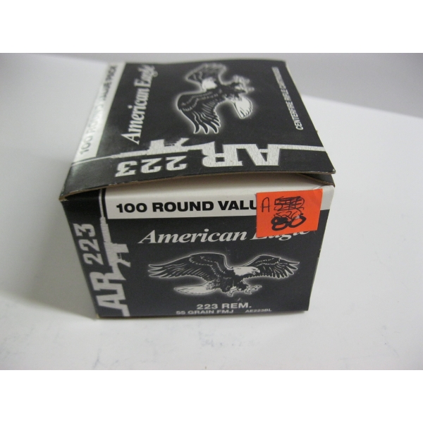 AMERICAN EAGLE .223 REM 55GRS FMJ|1X100 CENTERFIRE RIFLE CARTRIDGES
