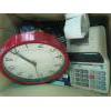 Image 3 : 2 BOXES OF MISC. ELECTRIC CLOCK, ADDING MACHINES, MAGNIFYING GLASS, STRAPS, ETC.