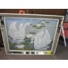 Image 2 : MIRRORED EDGED SWAN FRAMED PAINTING