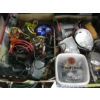 Image 2 : 2 BOXES OF MISC. CHARGERS, TAPE MEASURE, TROWELS, ETC.