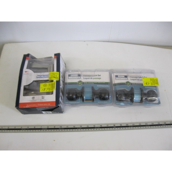 NEW SCHLAGE LOCK SET & 2 HOME SECURITY PASSAGE SETS