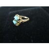 Image 4 : LADIES 14KT RING W/2 BLUE STONES, 4.5G, SZ 8