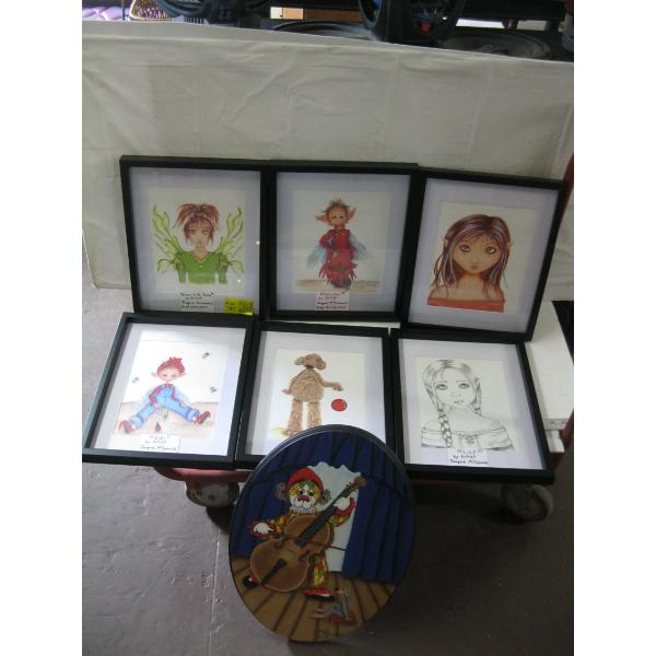 JACQUELINE MCCORMACK FRAMED PRINTS & AN PAINTING ON A WALL PLAQUE