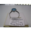 Image 4 : LADIES .925 SILVER RING W/BLUE STONE & CLEAR STONES, SZ 7 1/2
