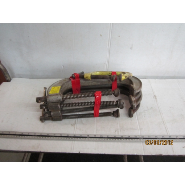 4 LG. C CLAMPS & A SM. C CLAMP