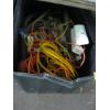 Image 1 : LG. BIN OF MISC. TOOLS, EXTENSION CORDS, AIRLINE, ETC.