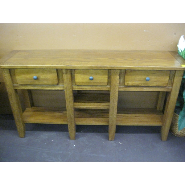 3 DRAWER SHELVED HALLWAY TABLE